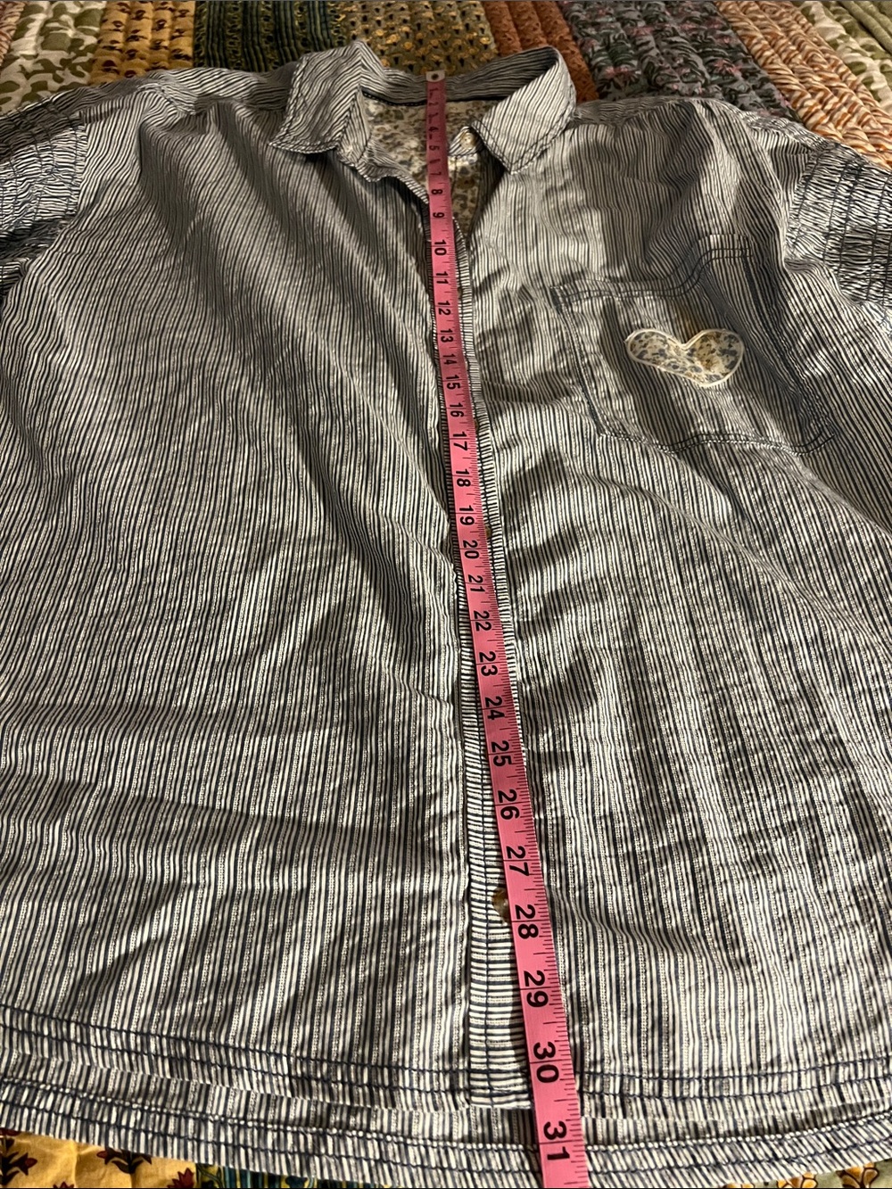 Pilcro Light Blue Mixed Print Striped Button-Down Shirt - Picture 16 of 16
